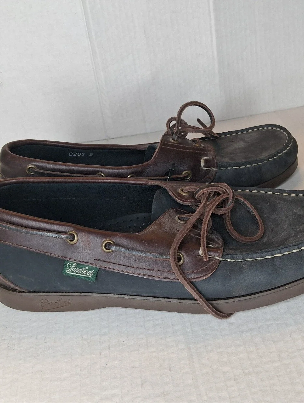 Rare Paraboot x Dooney & Bourke Men's Special Edition Boat Shoe Size 9 Black/Brn